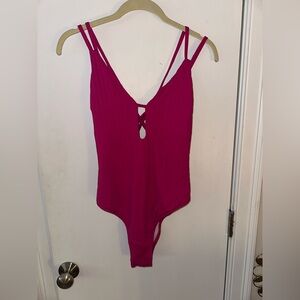 CUPSHE PINK STRAPPY ONE PIECE BATHING SUIT